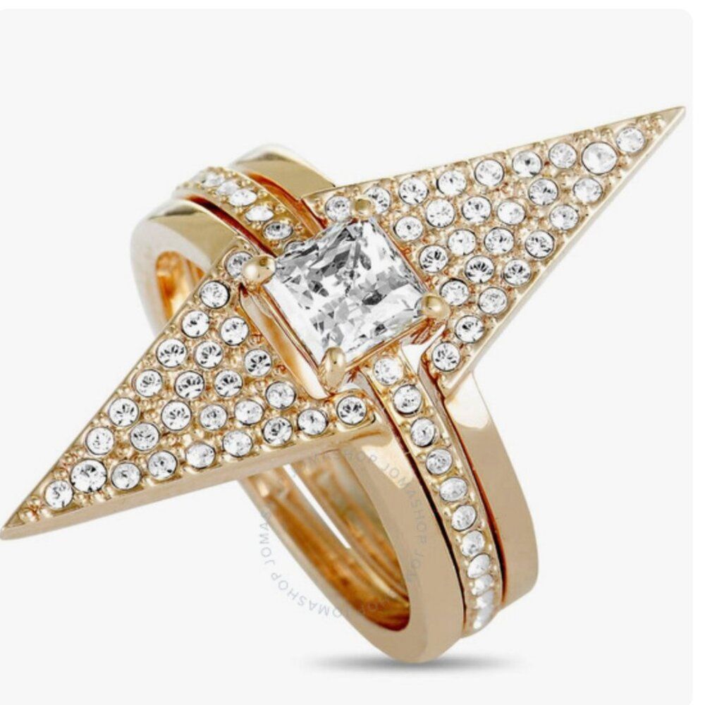 Swarovski Funk Rose Gold-Plated & Crystal Three Ring Set